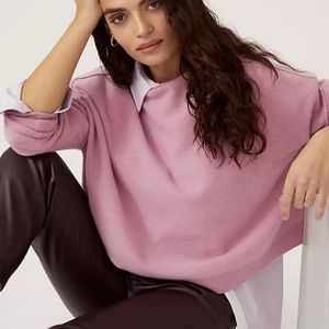 Anthropologie Pilcrow, pink cashmere, mock neck, pullover sweater
